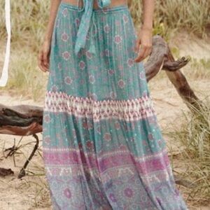 DISO, Spell Teal and Lavender Maxi Skirt LOVERS LAVE BEACH